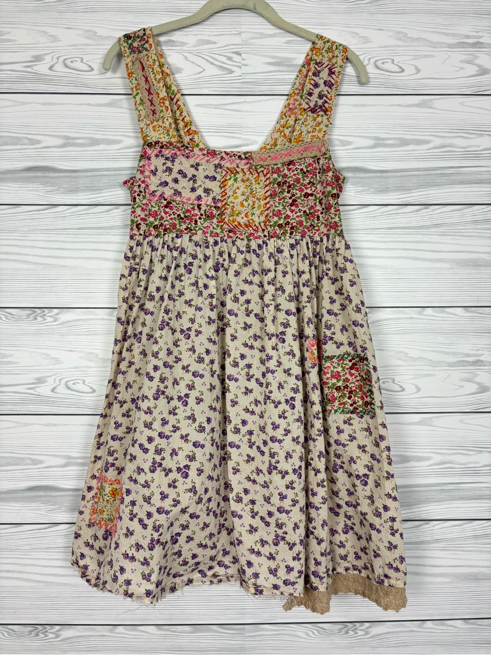 Natural Life floral boho patchwork mini dress size small - Picture 1 of 16